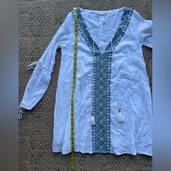 Anthropologie L‎ Space Gold Coast Cover-up Tunic Size Small Boho White - Picture 6 of 8